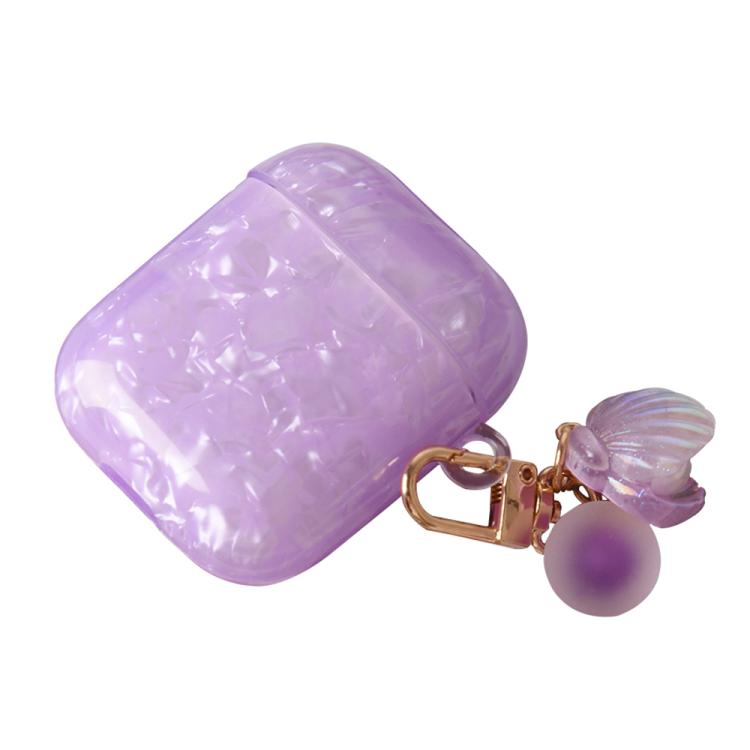 Shell Texture Pearl Hanging Buckle Earphone Case