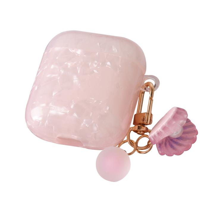 Shell Texture Pearl Hanging Buckle Earphone Case