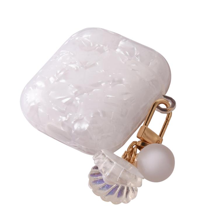 Shell Texture Pearl Hanging Buckle Earphone Case