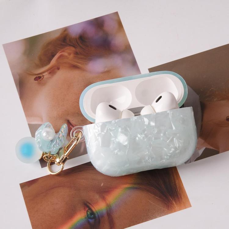 Shell Texture Pearl Hanging Buckle Earphone Case