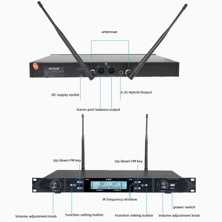 U-620 Professional 1 to 2 Waistpack Wireless Headset Microphone System