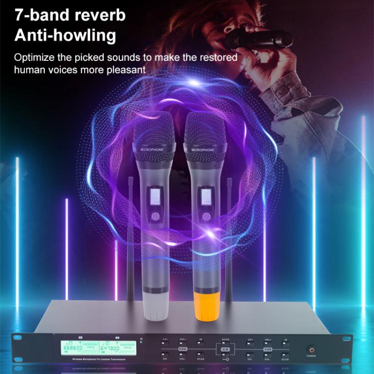 AI-101 Professional Home Karaoke 7-band Reverberation Wireless Microphone