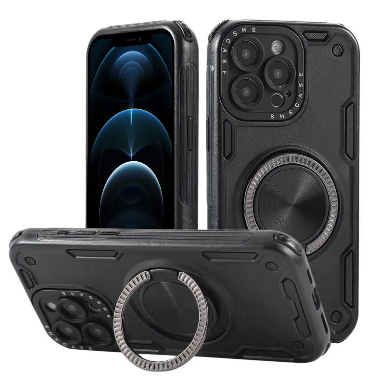Three-core Mecha 360 Degree Rotation Magnetic Holder Phone Case