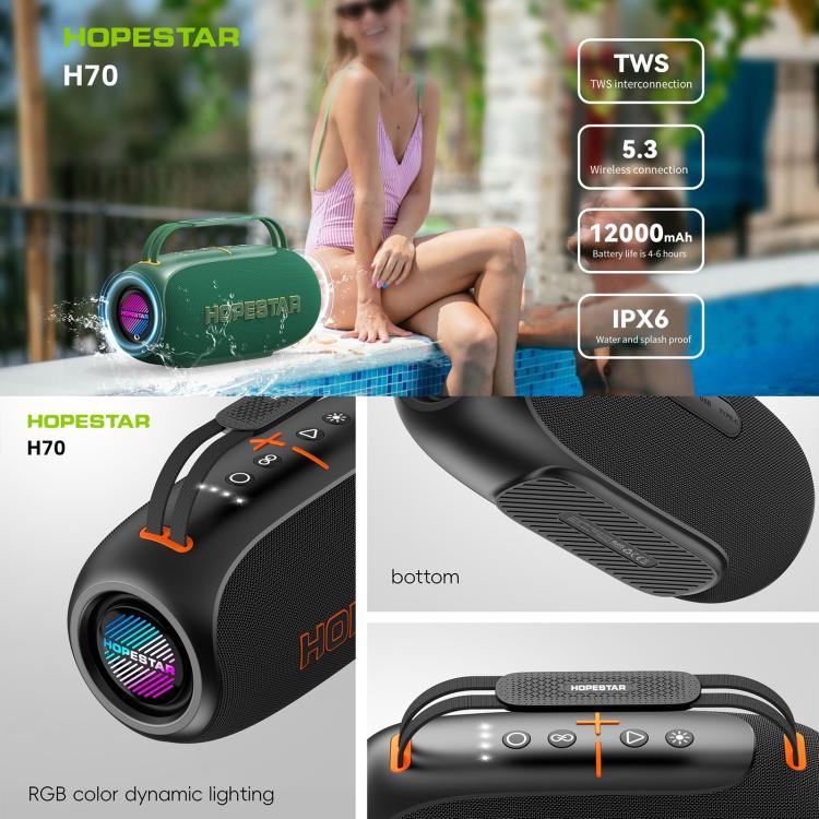 HOPESTAR H70 80W Outdoor Portable IPX5 Waterproof Bluetooth Speaker