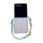 Pearlescent Shell Texture Side Buckle Phone Case with Rainbow Bracelet, For Samsung Galaxy Z Flip7 5G