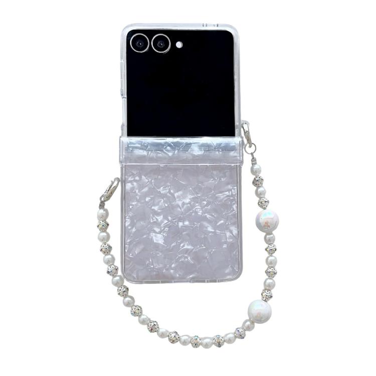 Three Parts Pearlescent Shell Texture Phone Case with Bracelet