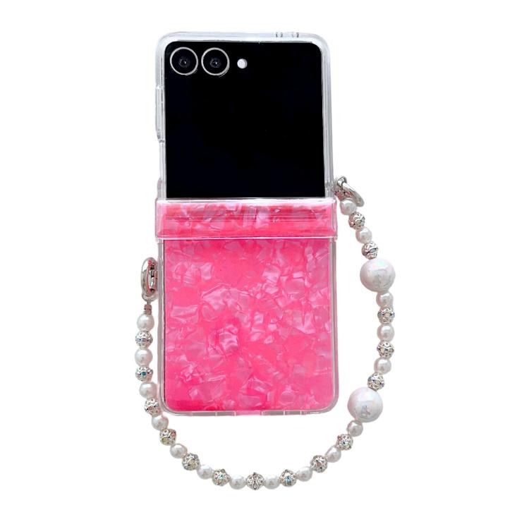 Three Parts Pearlescent Shell Texture Phone Case with Bracelet