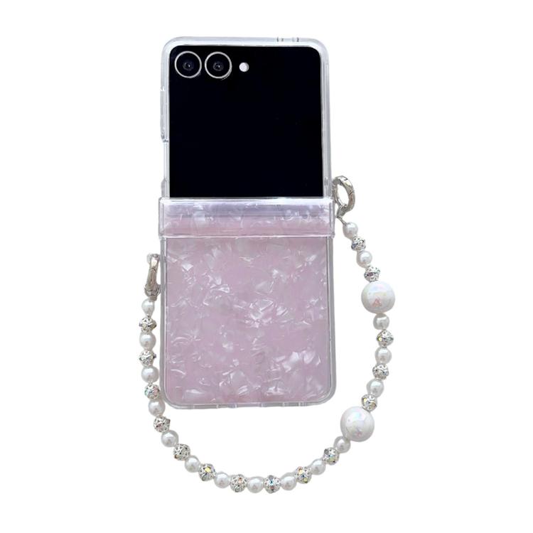 Three Parts Pearlescent Shell Texture Phone Case with Bracelet