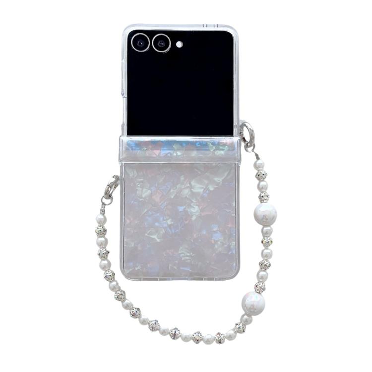 Three Parts Pearlescent Shell Texture Phone Case with Bracelet