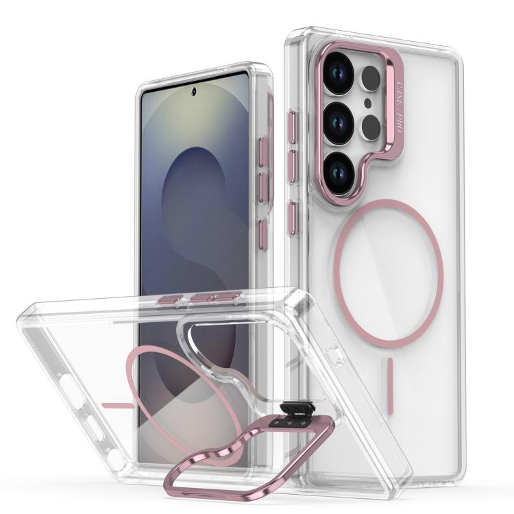 Bright Color Clear MagSafe Lens Frame Holder Phone Case, For Samsung Galaxy S25 Edge 5G, For Samsung Galaxy S25 / S24 5G, For Samsung Galaxy S25+ / S24+ 5G, For Samsung Galaxy S25 Ultra 5G, For Samsung Galaxy S24 Ultra 5G                               ...