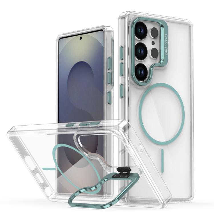 Bright Color Clear MagSafe Lens Frame Holder Phone Case, For Samsung Galaxy S25 Edge 5G, For Samsung Galaxy S25 / S24 5G, For Samsung Galaxy S25+ / S24+ 5G, For Samsung Galaxy S25 Ultra 5G, For Samsung Galaxy S24 Ultra 5G                               ...