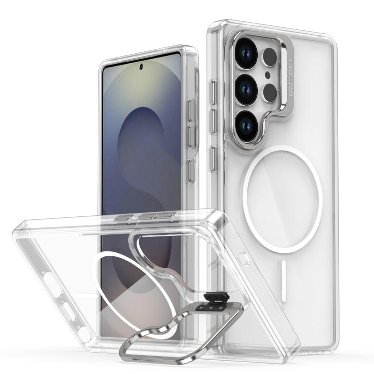 Bright Color Clear MagSafe Lens Frame Holder Phone Case, For Samsung Galaxy S25 Edge 5G, For Samsung Galaxy S25 / S24 5G, For Samsung Galaxy S25+ / S24+ 5G, For Samsung Galaxy S25 Ultra 5G, For Samsung Galaxy S24 Ultra 5G                               ...