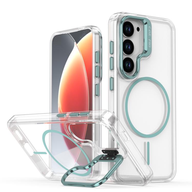 Bright Color Clear MagSafe Lens Frame Holder Phone Case, For Samsung Galaxy S25 Edge 5G, For Samsung Galaxy S25 / S24 5G, For Samsung Galaxy S25+ / S24+ 5G, For Samsung Galaxy S25 Ultra 5G, For Samsung Galaxy S24 Ultra 5G                               ...