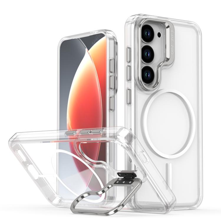 Bright Color Clear MagSafe Lens Frame Holder Phone Case, For Samsung Galaxy S25 Edge 5G, For Samsung Galaxy S25 / S24 5G, For Samsung Galaxy S25+ / S24+ 5G, For Samsung Galaxy S25 Ultra 5G, For Samsung Galaxy S24 Ultra 5G                               ...