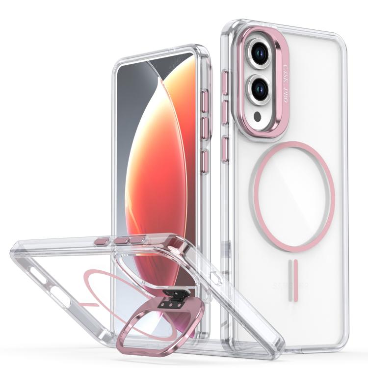 Bright Color Clear MagSafe Lens Frame Holder Phone Case, For Samsung Galaxy S25 Edge 5G, For Samsung Galaxy S25 / S24 5G, For Samsung Galaxy S25+ / S24+ 5G, For Samsung Galaxy S25 Ultra 5G, For Samsung Galaxy S24 Ultra 5G                               ...