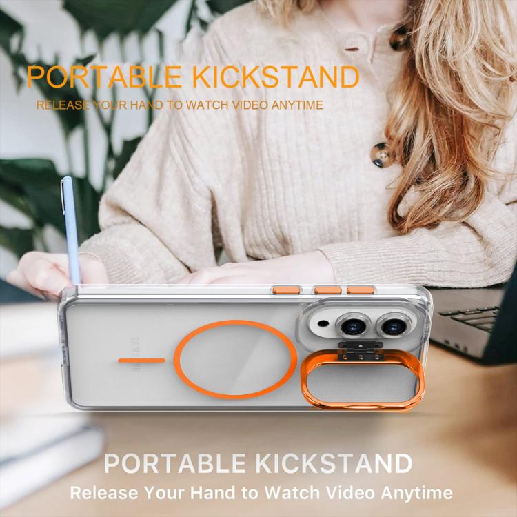 Bright Color Clear MagSafe Lens Frame Holder Phone Case, For Samsung Galaxy S25 Edge 5G, For Samsung Galaxy S25 / S24 5G, For Samsung Galaxy S25+ / S24+ 5G, For Samsung Galaxy S25 Ultra 5G, For Samsung Galaxy S24 Ultra 5G                               ...