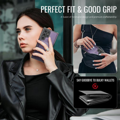 JEEHOOD J09 Buckle Card Bag MagSafe Magnetic Style RFID Leather Phone Case, For Samsung Galaxy S24 Ultra 5G, For Samsung Galaxy S24+ 5G, For Samsung Galaxy S24 5G, For Samsung Galaxy S23 FE 5G, For Samsung Galaxy S23 Ultra 5G, For Samsung Galaxy S23+ 5...