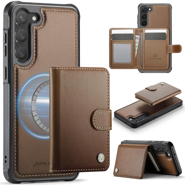 JEEHOOD J09 Buckle Card Bag MagSafe Magnetic Style RFID Leather Phone Case, For Samsung Galaxy S24 Ultra 5G, For Samsung Galaxy S24+ 5G, For Samsung Galaxy S24 5G, For Samsung Galaxy S23 FE 5G, For Samsung Galaxy S23 Ultra 5G, For Samsung Galaxy S23+ 5...