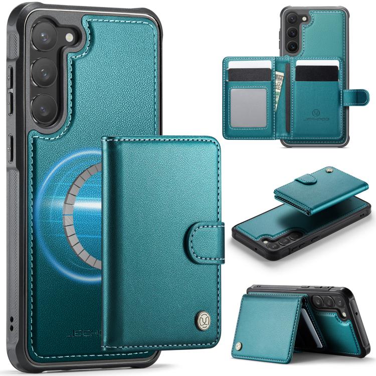 JEEHOOD J09 Buckle Card Bag MagSafe Magnetic Style RFID Leather Phone Case, For Samsung Galaxy S24 Ultra 5G, For Samsung Galaxy S24+ 5G, For Samsung Galaxy S24 5G, For Samsung Galaxy S23 FE 5G, For Samsung Galaxy S23 Ultra 5G, For Samsung Galaxy S23+ 5...