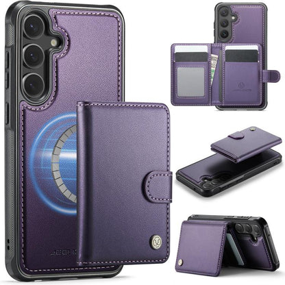 JEEHOOD J09 Buckle Card Bag MagSafe Magnetic Style RFID Leather Phone Case, For Samsung Galaxy S24 Ultra 5G, For Samsung Galaxy S24+ 5G, For Samsung Galaxy S24 5G, For Samsung Galaxy S23 FE 5G, For Samsung Galaxy S23 Ultra 5G, For Samsung Galaxy S23+ 5...