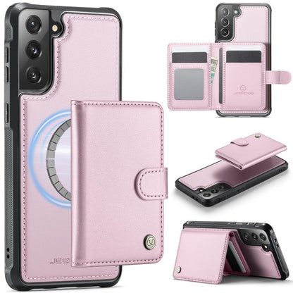JEEHOOD J09 Buckle Card Bag MagSafe Magnetic Style RFID Leather Phone Case, For Samsung Galaxy S22 5G, For Samsung Galaxy S21 FE 5G, For Samsung Galaxy S21 5G, For Samsung Galaxy S21+ 5G, For Samsung Galaxy S21 Ultra 5G, For Samsung Galaxy S20 FE      ...