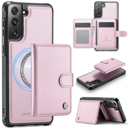 JEEHOOD J09 Buckle Card Bag MagSafe Magnetic Style RFID Leather Phone Case, For Samsung Galaxy S22 5G, For Samsung Galaxy S21 FE 5G, For Samsung Galaxy S21 5G, For Samsung Galaxy S21+ 5G, For Samsung Galaxy S21 Ultra 5G, For Samsung Galaxy S20 FE      ...