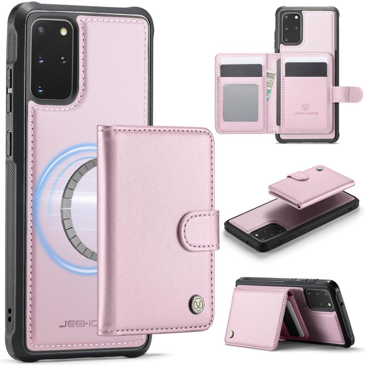JEEHOOD J09 Buckle Card Bag MagSafe Magnetic Style RFID Leather Phone Case, For Samsung Galaxy S22 5G, For Samsung Galaxy S21 FE 5G, For Samsung Galaxy S21 5G, For Samsung Galaxy S21+ 5G, For Samsung Galaxy S21 Ultra 5G, For Samsung Galaxy S20 FE      ...