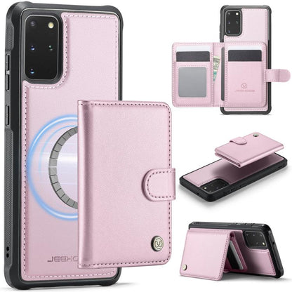 JEEHOOD J09 Buckle Card Bag MagSafe Magnetic Style RFID Leather Phone Case, For Samsung Galaxy S22 5G, For Samsung Galaxy S21 FE 5G, For Samsung Galaxy S21 5G, For Samsung Galaxy S21+ 5G, For Samsung Galaxy S21 Ultra 5G, For Samsung Galaxy S20 FE      ...