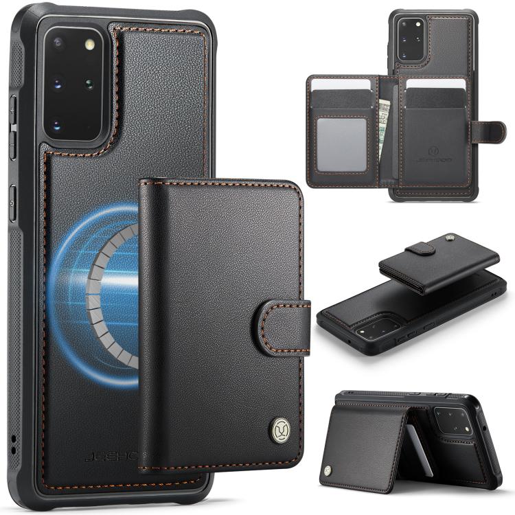 JEEHOOD J09 Buckle Card Bag MagSafe Magnetic Style RFID Leather Phone Case, For Samsung Galaxy S22 5G, For Samsung Galaxy S21 FE 5G, For Samsung Galaxy S21 5G, For Samsung Galaxy S21+ 5G, For Samsung Galaxy S21 Ultra 5G, For Samsung Galaxy S20 FE      ...