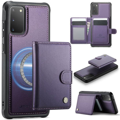 JEEHOOD J09 Buckle Card Bag MagSafe Magnetic Style RFID Leather Phone Case, For Samsung Galaxy S22 5G, For Samsung Galaxy S21 FE 5G, For Samsung Galaxy S21 5G, For Samsung Galaxy S21+ 5G, For Samsung Galaxy S21 Ultra 5G, For Samsung Galaxy S20 FE      ...