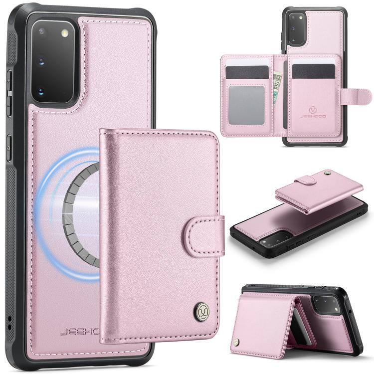 JEEHOOD J09 Buckle Card Bag MagSafe Magnetic Style RFID Leather Phone Case, For Samsung Galaxy S22 5G, For Samsung Galaxy S21 FE 5G, For Samsung Galaxy S21 5G, For Samsung Galaxy S21+ 5G, For Samsung Galaxy S21 Ultra 5G, For Samsung Galaxy S20 FE      ...