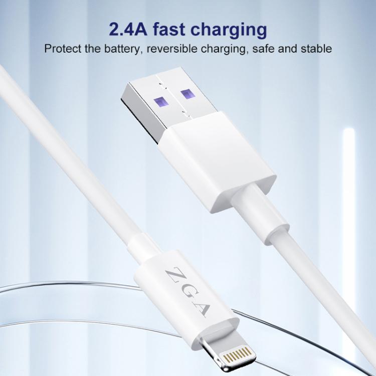 ZGA CB02 2.4A USB to 8 Pin Charging Data Cable