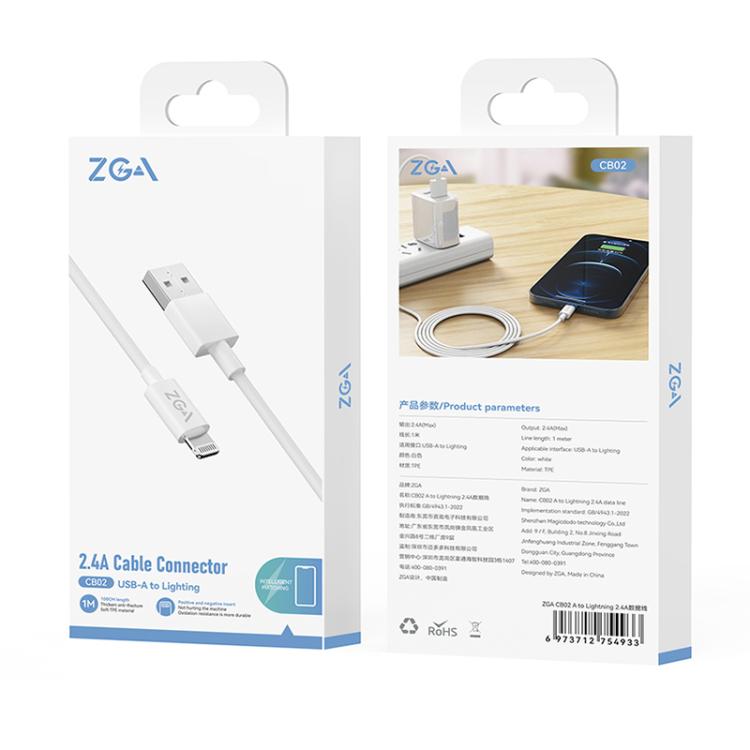 ZGA CB02 2.4A USB to 8 Pin Charging Data Cable