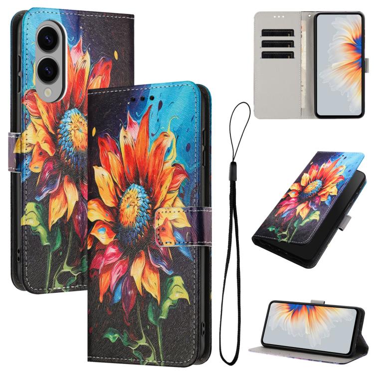 Color Drawing Pattern Leather Phone Case, For Samsung Galaxy S26+ 5G, For Samsung Galaxy S26 Ultra 5G, For Samsung Galaxy S26 5G, For Samsung Galaxy S25 FE 5G, For Samsung Galaxy S25 Edge 5G, For Samsung Galaxy S25 / S24 5G
