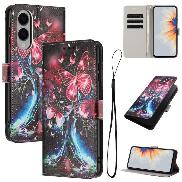 Color Drawing Pattern Leather Phone Case, For Samsung Galaxy S26+ 5G, For Samsung Galaxy S26 Ultra 5G, For Samsung Galaxy S26 5G, For Samsung Galaxy S25 FE 5G, For Samsung Galaxy S25 Edge 5G, For Samsung Galaxy S25 / S24 5G