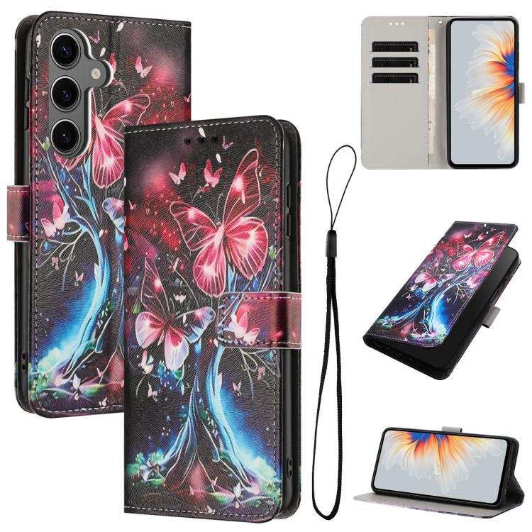 Color Drawing Pattern Leather Phone Case, For Samsung Galaxy S26+ 5G, For Samsung Galaxy S26 Ultra 5G, For Samsung Galaxy S26 5G, For Samsung Galaxy S25 FE 5G, For Samsung Galaxy S25 Edge 5G, For Samsung Galaxy S25 / S24 5G