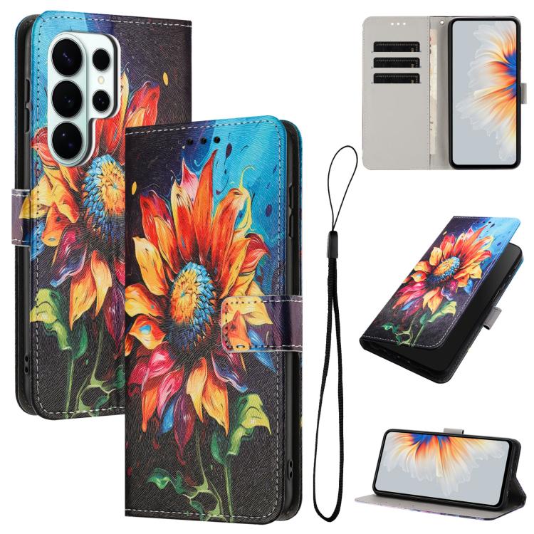 Color Drawing Pattern Leather Phone Case, For Samsung Galaxy S26+ 5G, For Samsung Galaxy S26 Ultra 5G, For Samsung Galaxy S26 5G, For Samsung Galaxy S25 FE 5G, For Samsung Galaxy S25 Edge 5G, For Samsung Galaxy S25 / S24 5G