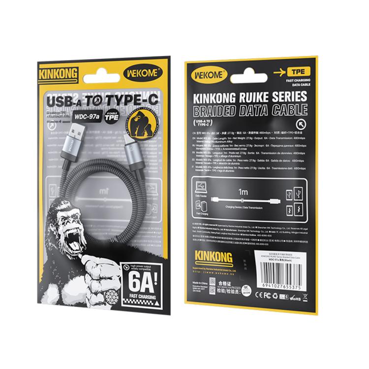 WK WDC-97 Kingkong Ruike Series Braided Charging Data Cable, Length: 1m