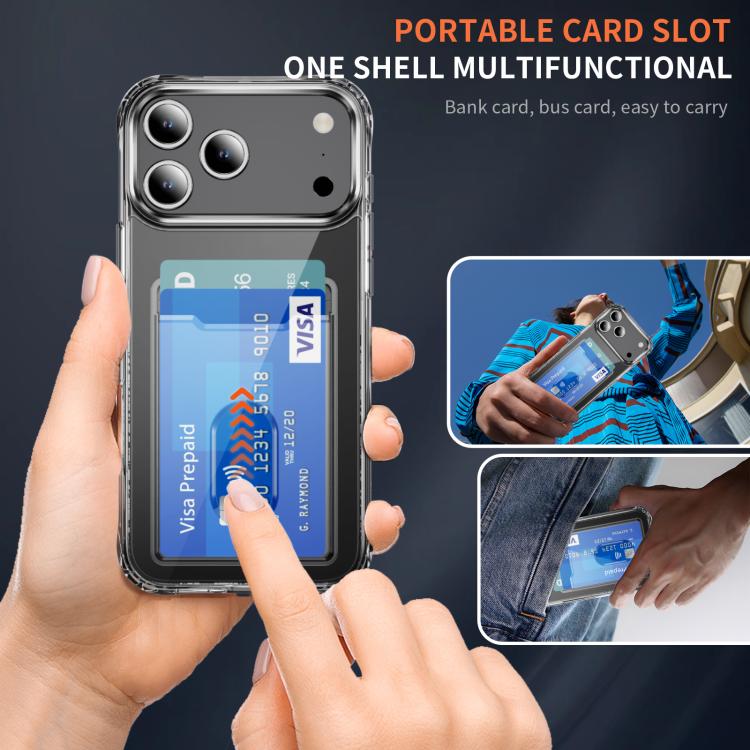 Crystal Clear Card Slot PC Hybrid TPU Phone Case