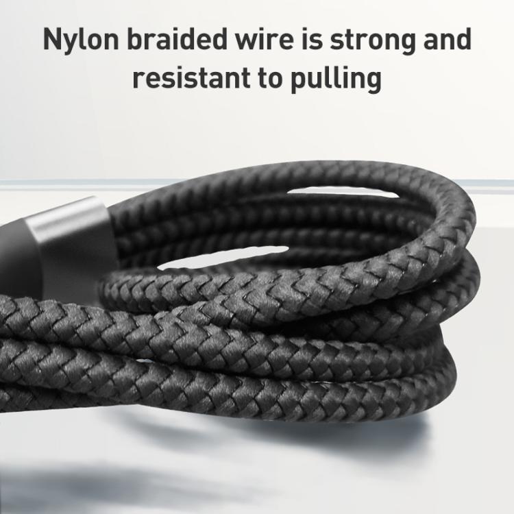 ZGA CB08 5A 3 in 1 USB Fast Charging Braided Data Cable, Length: 1.2m