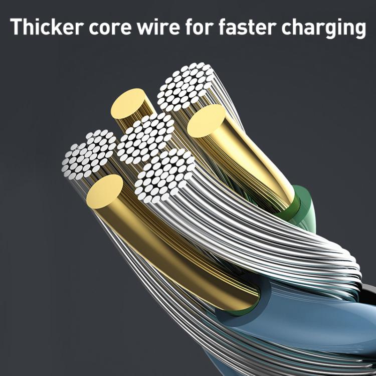 ZGA CB08 5A 3 in 1 USB Fast Charging Braided Data Cable, Length: 1.2m