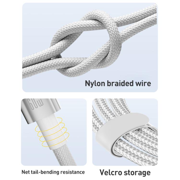 ZGA CB10 60W USB/Type-C to 8 Pin/Type-C 4 in 1 Fast Charging Data Cable, Length: 1.2m