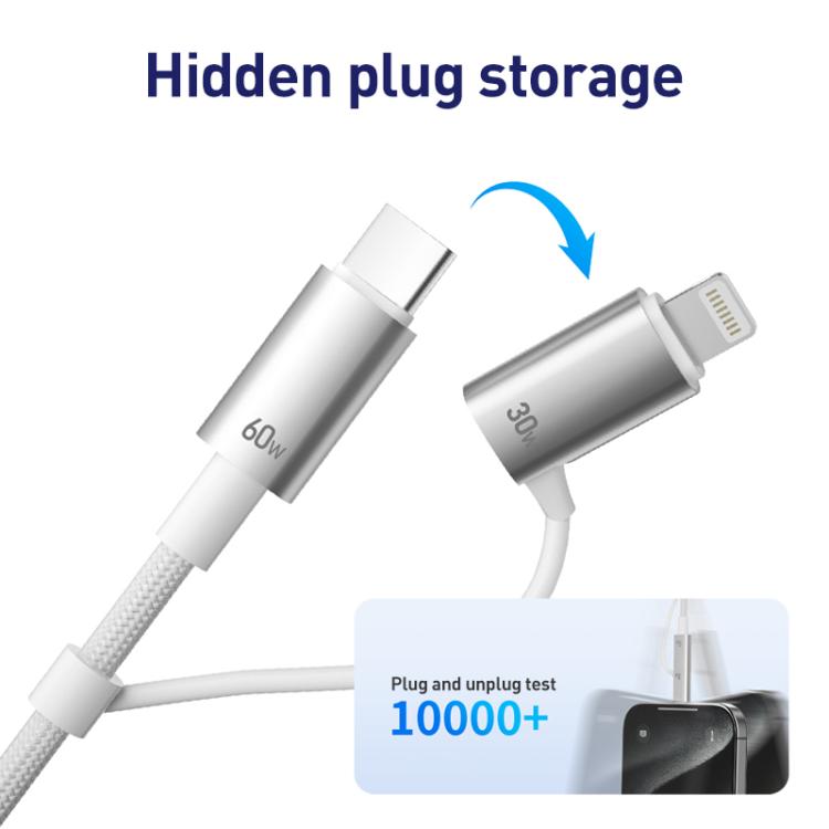 ZGA CB10 60W USB/Type-C to 8 Pin/Type-C 4 in 1 Fast Charging Data Cable, Length: 1.2m
