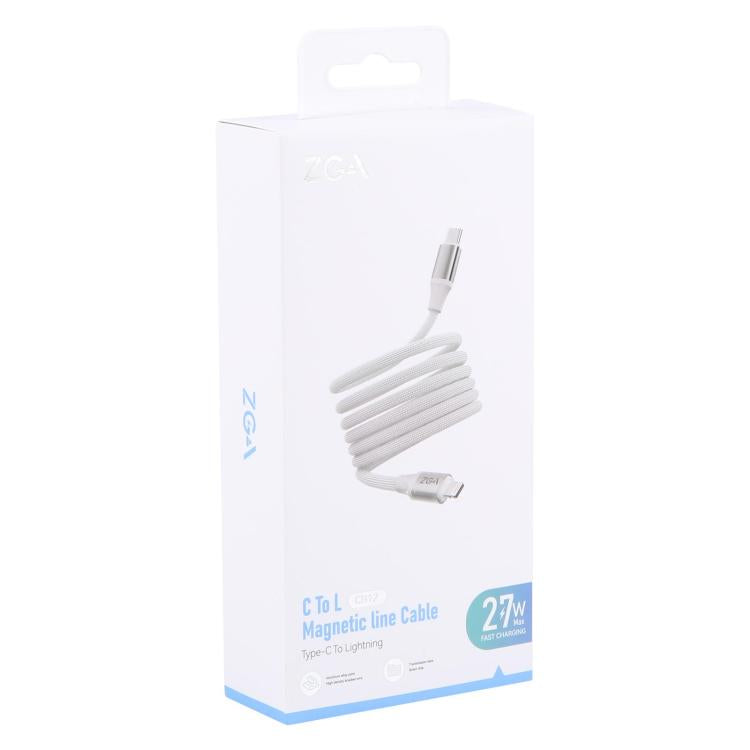 ZGA CB12 27W Type-C to 8 Pin Aluminum Alloy Magnetic Data Cable, Length: 1m