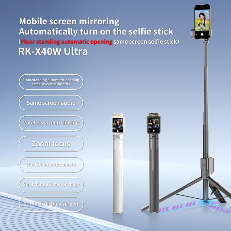 RK-X40W Integrated Floor Standing Screen Projector Selfie Stick