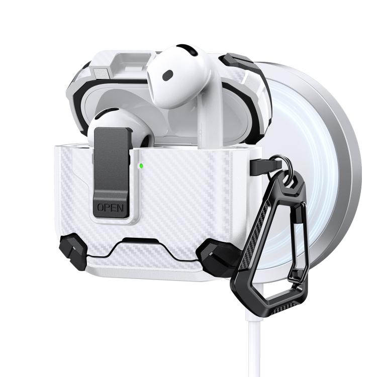 Two Color MagSafe Magnetic Holder Carbon Fiber Pattern Earphone Case