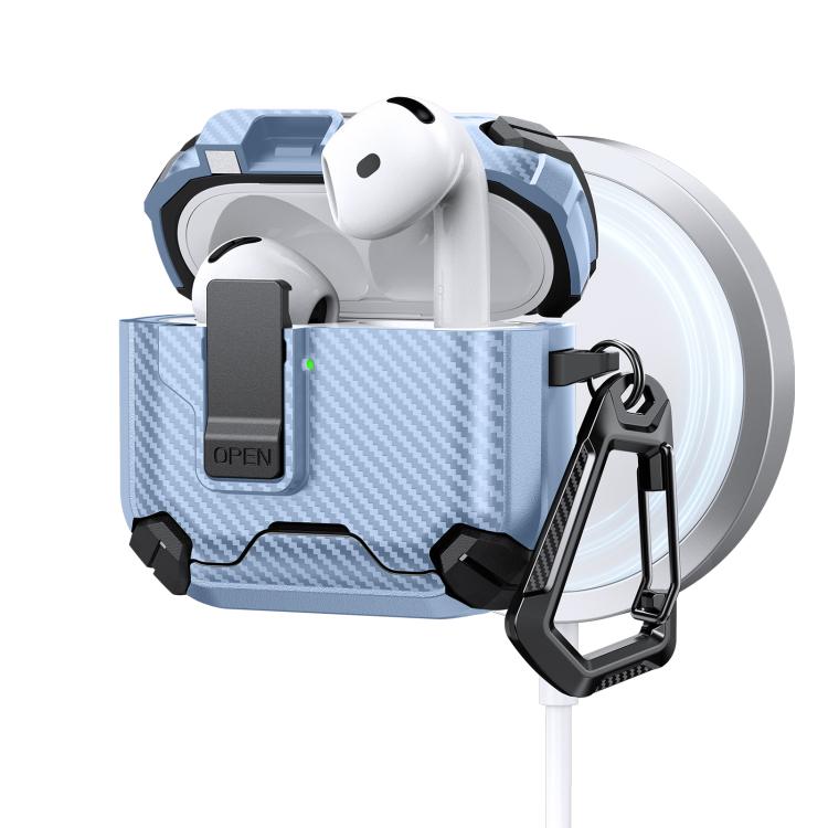 Two Color MagSafe Magnetic Holder Carbon Fiber Pattern Earphone Case