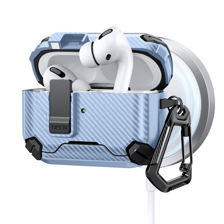 Two Color MagSafe Magnetic Holder Carbon Fiber Pattern Earphone Case