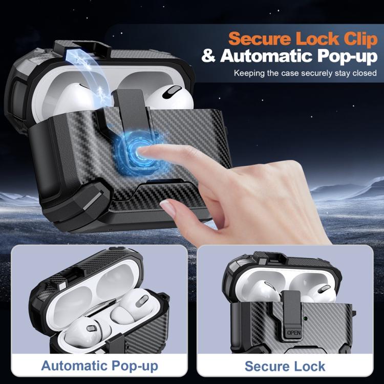 Two Color MagSafe Magnetic Holder Carbon Fiber Pattern Earphone Case