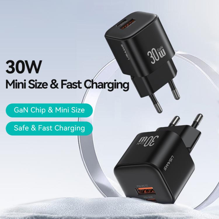USAMS CC263 30W GaN USB-C / Type-C, USB Dual-port Mini Fast Charger